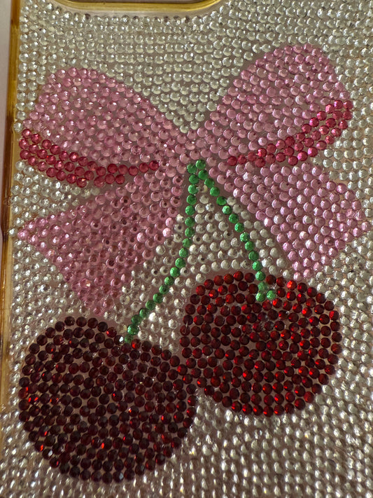 Phone cover bedazzling Kit Coquette cherry